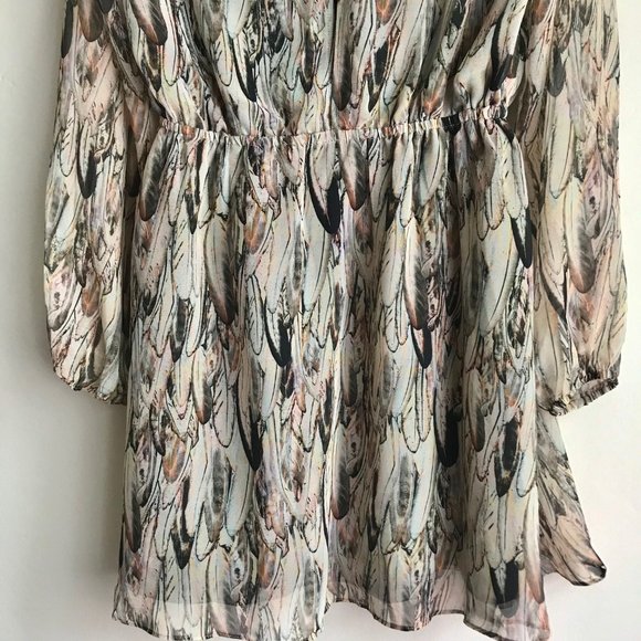 Sugar + Lips / Feather Design Long Sleeve Dress - Picture 4 of 11